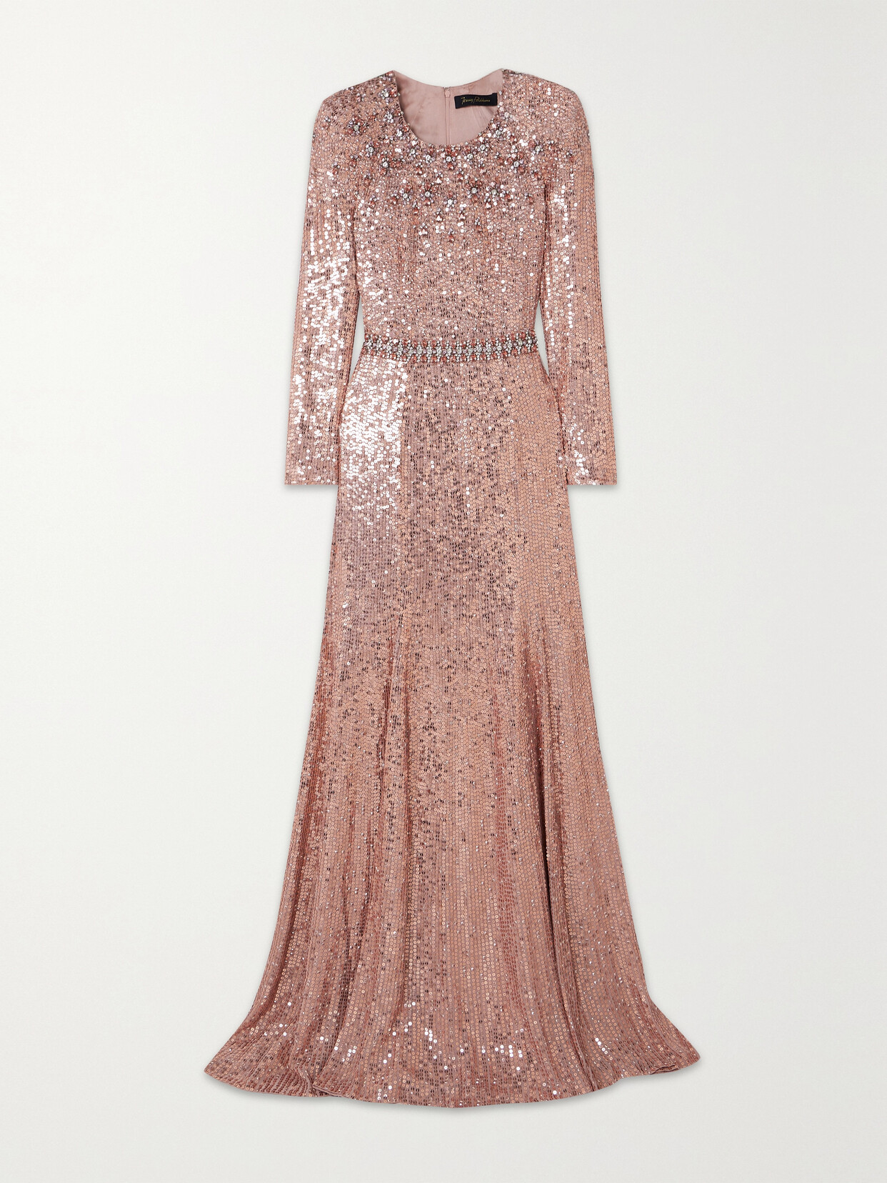 Jenny Packham Georgia Crystal-embellished Sequined Tulle Gown In Pink