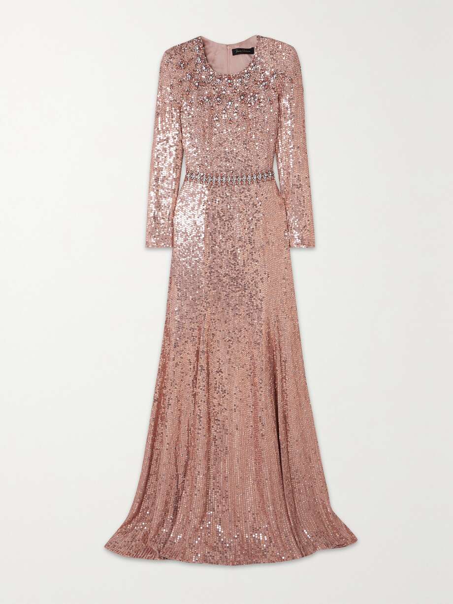 georgia crystal-embellished sequined tulle gown