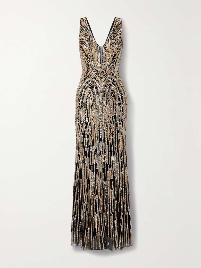 Jenny Packham Raquel Embellished Tulle Gown - UK 16