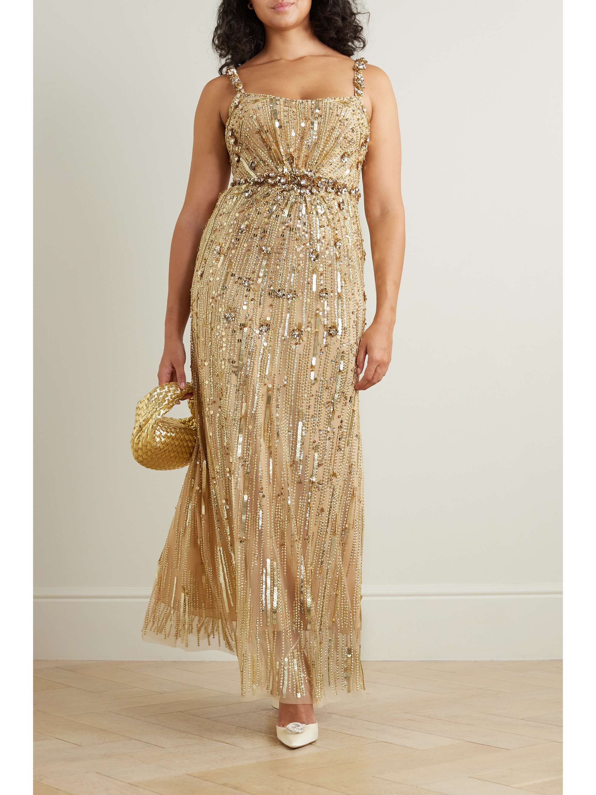 JENNY PACKHAM Bright Gem 带缀饰绢网礼服