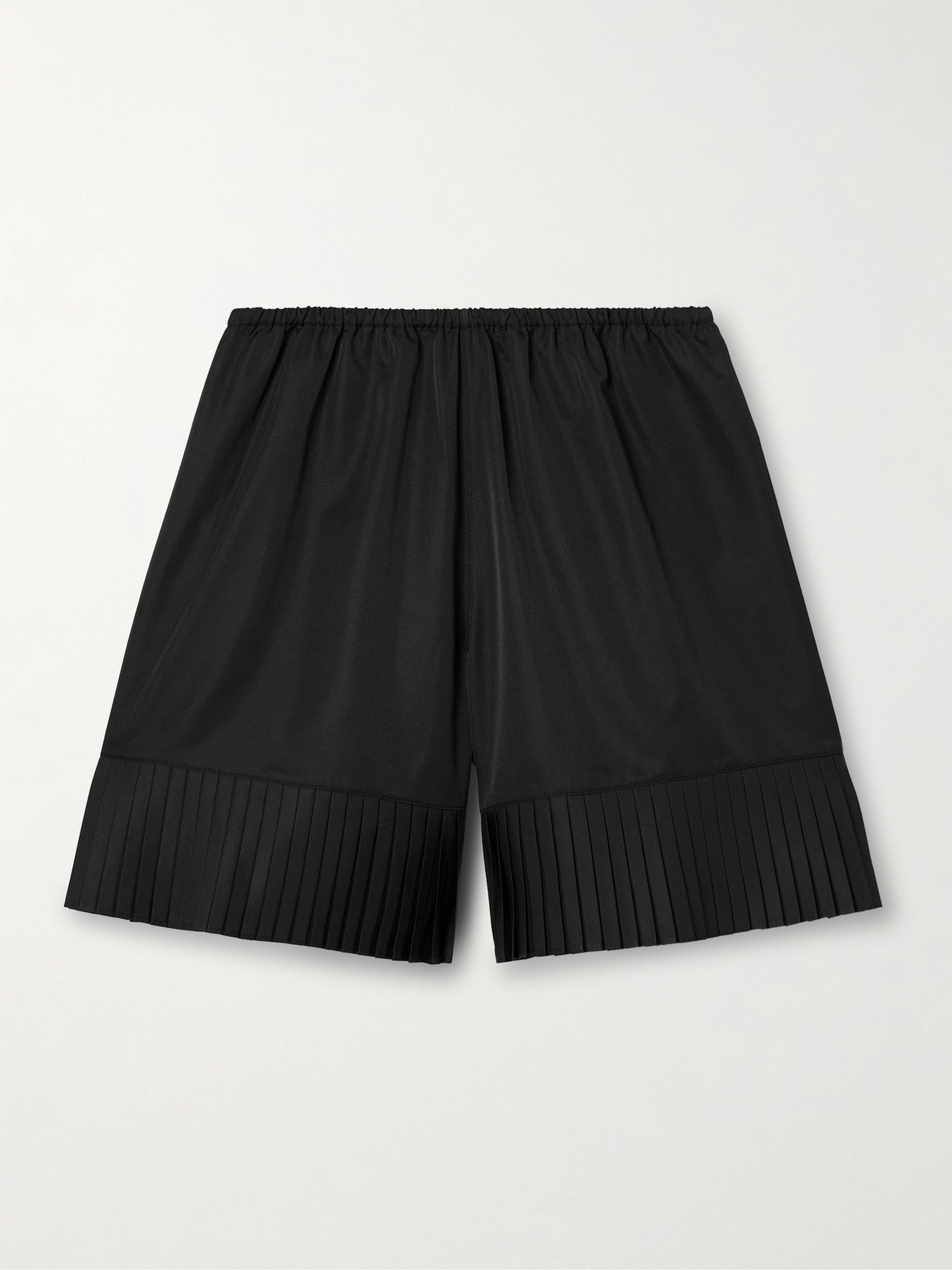 Bode Brunch Pleated Poplin Shorts In Black