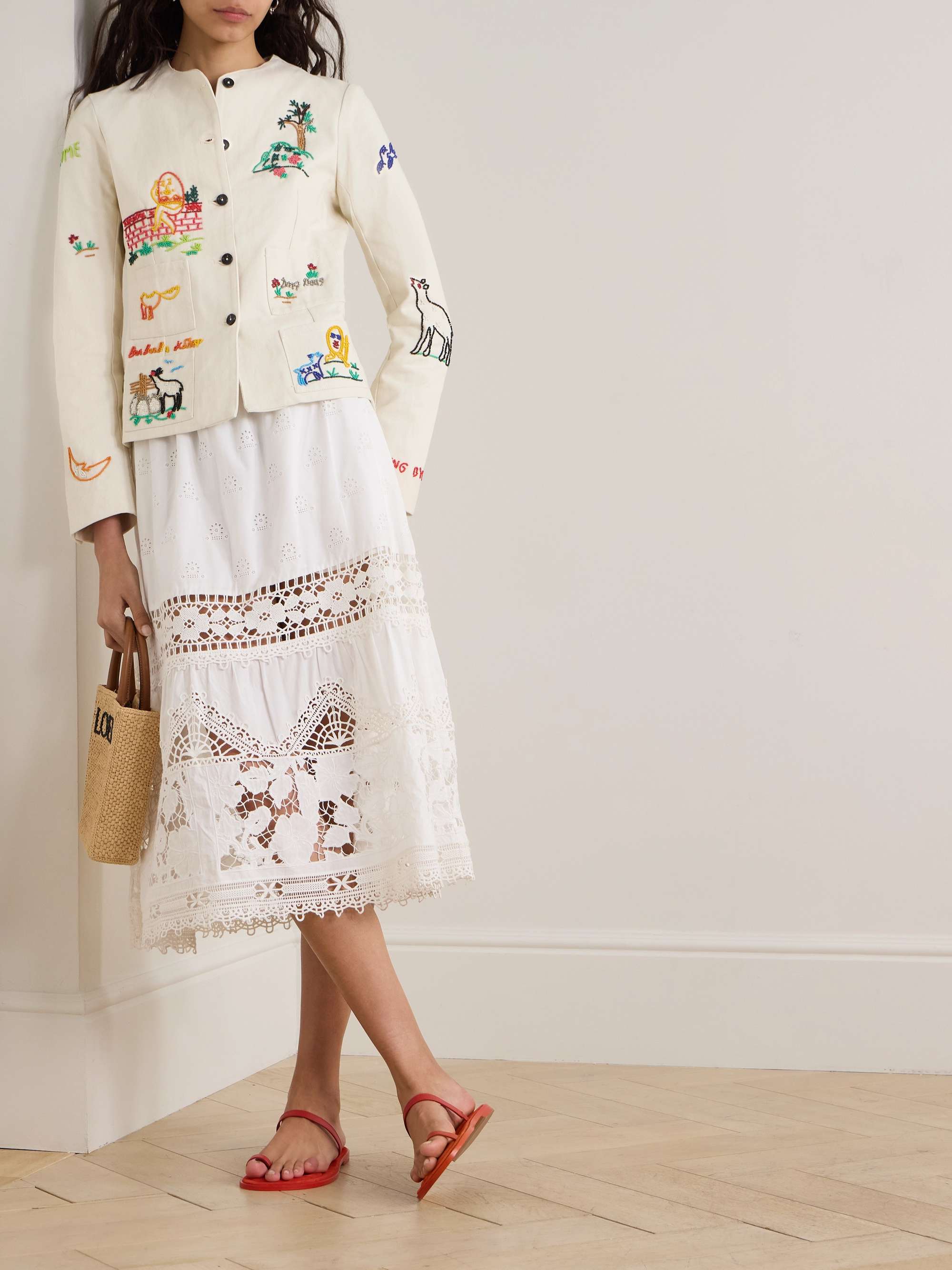 BODE Nursery Rhyme beadembellished cottontwill jacket NETAPORTER