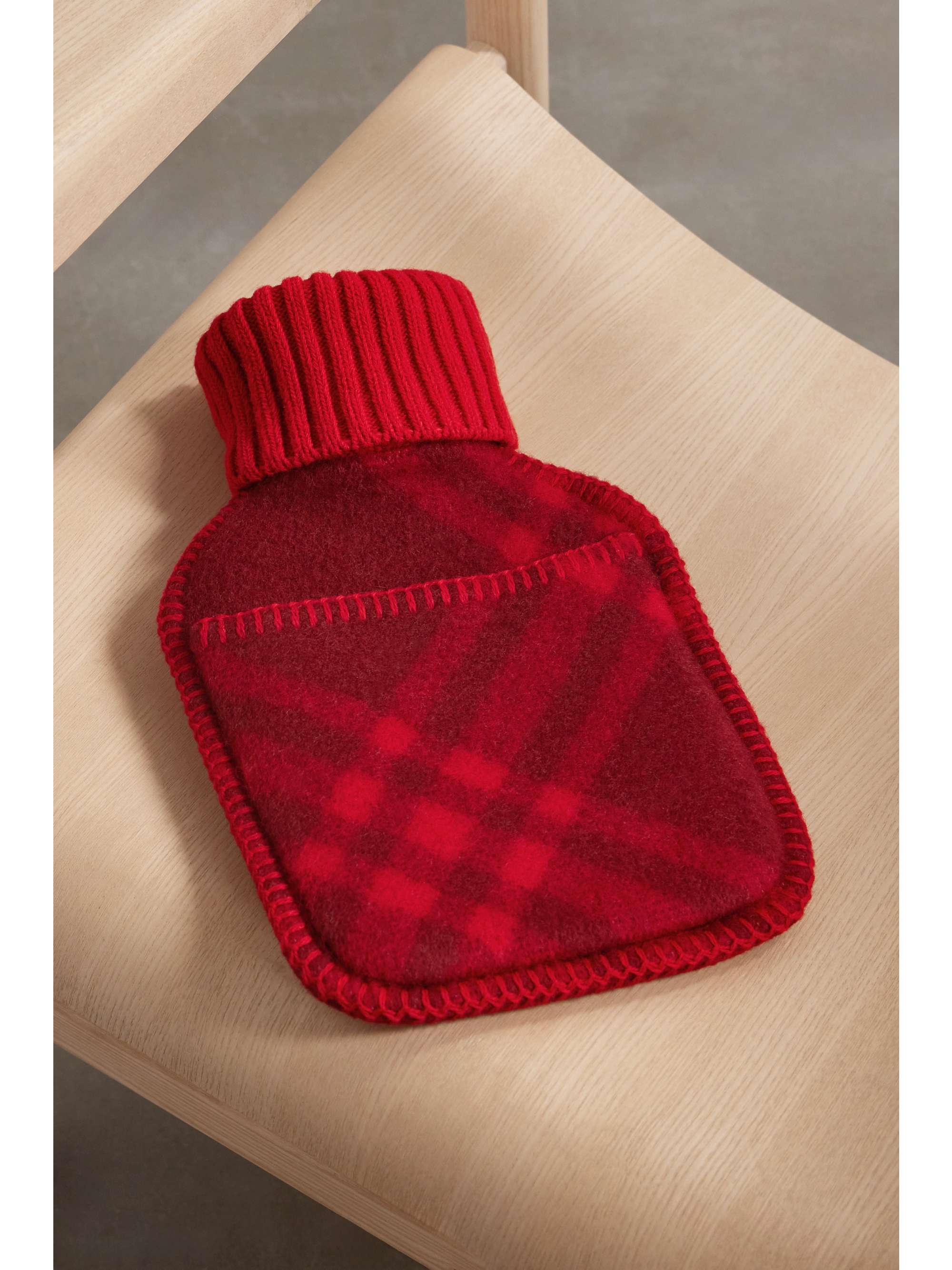 BURBERRY Checked wool hot water bottle NETAPORTER