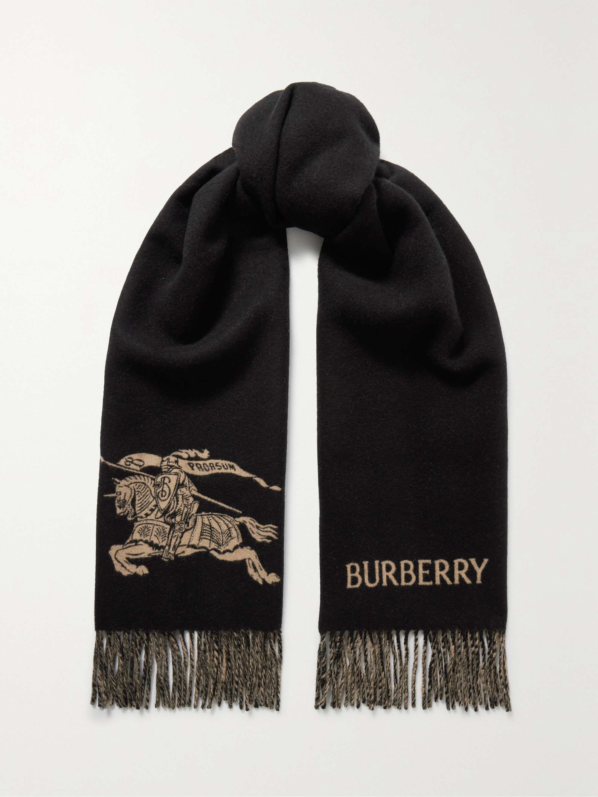 BURBERRY Reversible fringed cashmerejacquard scarf NETAPORTER