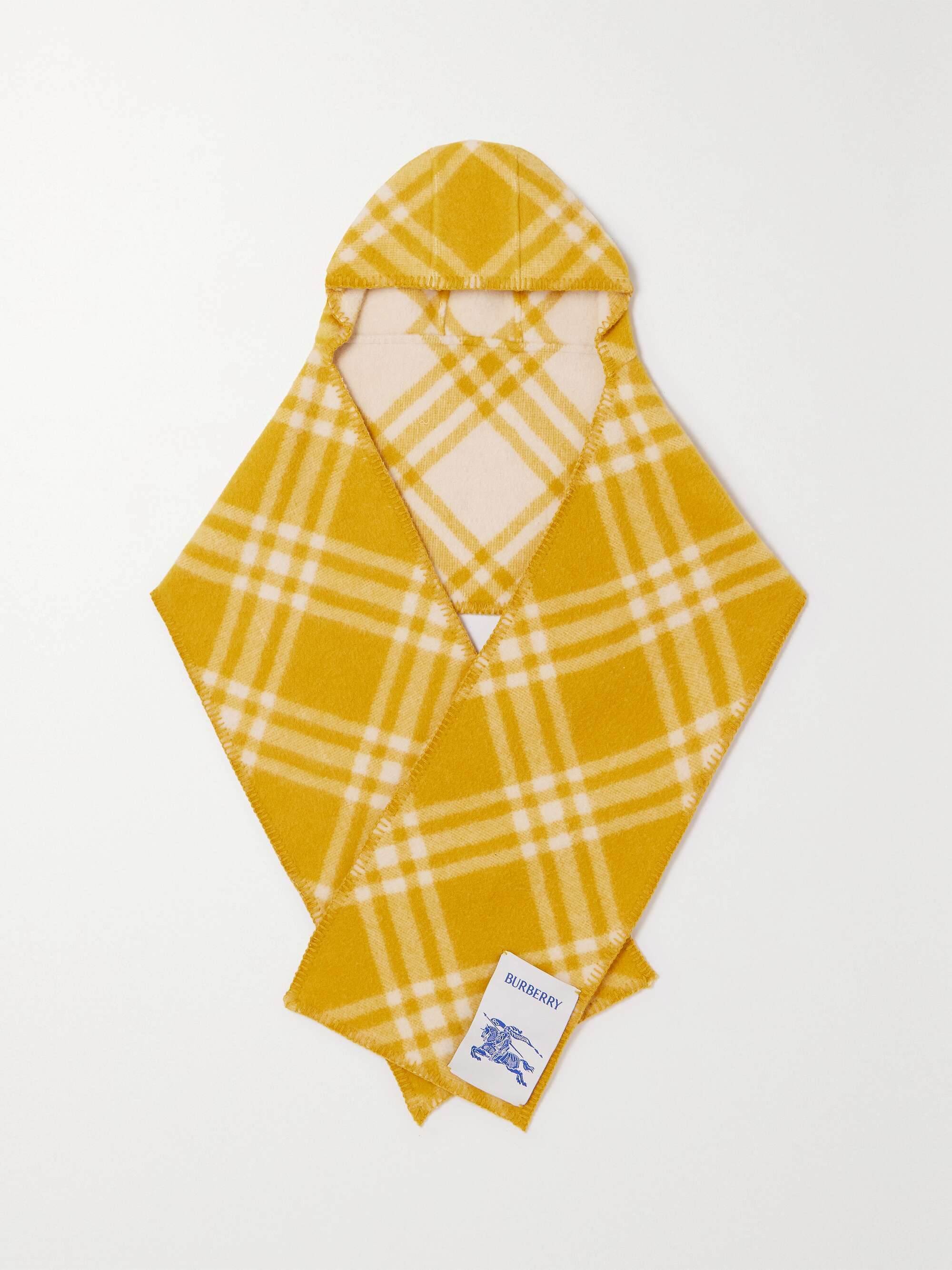 BURBERRY Hooded checked wooljacquard scarf NETAPORTER