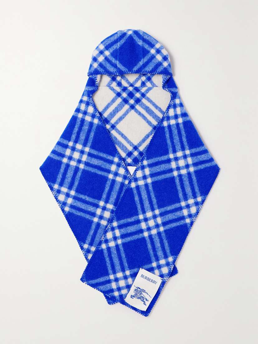 Burberry Hooded Checked Wool-jacquard Scarf