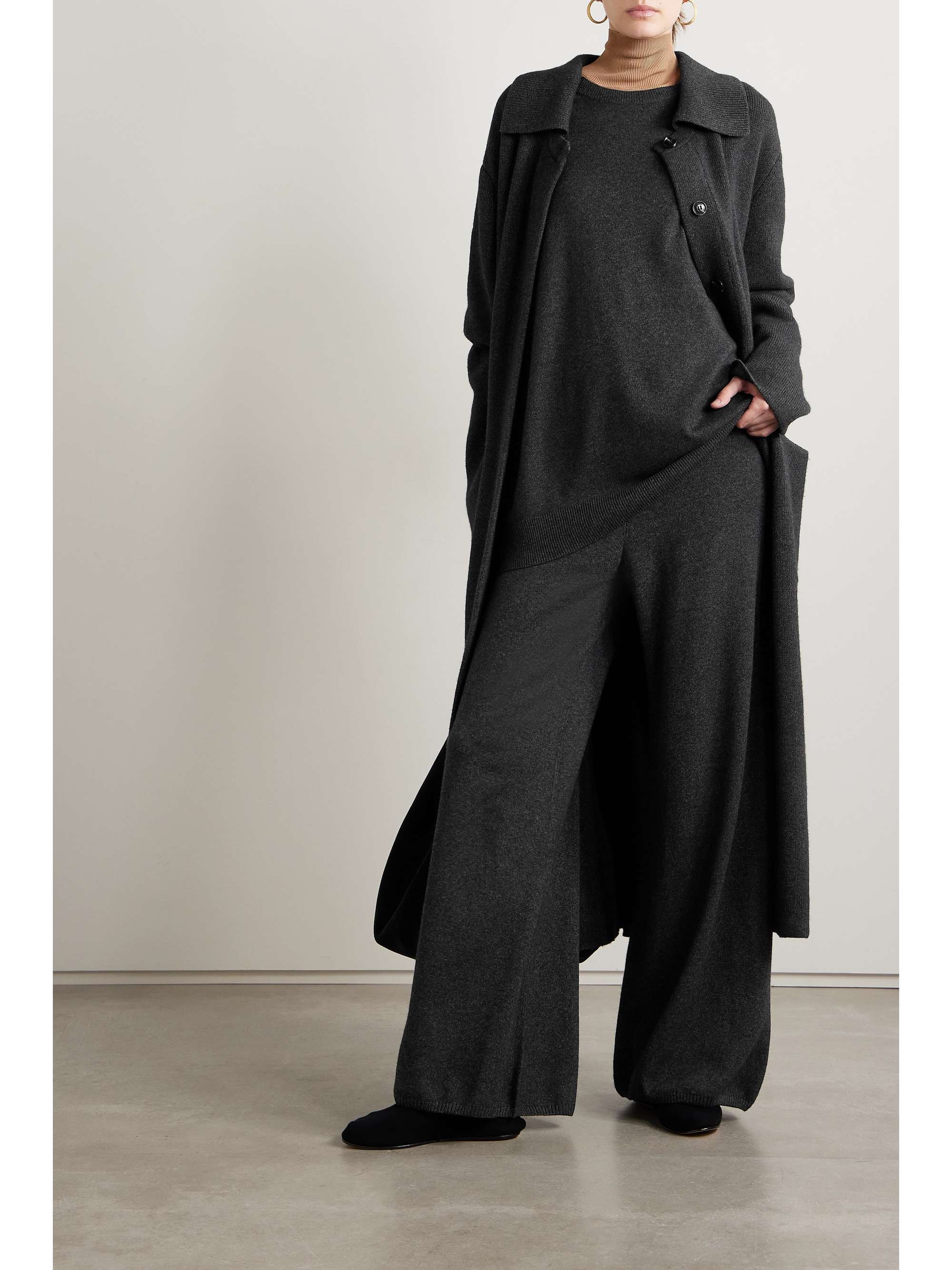 LESET Zoe knitted wide-leg pants