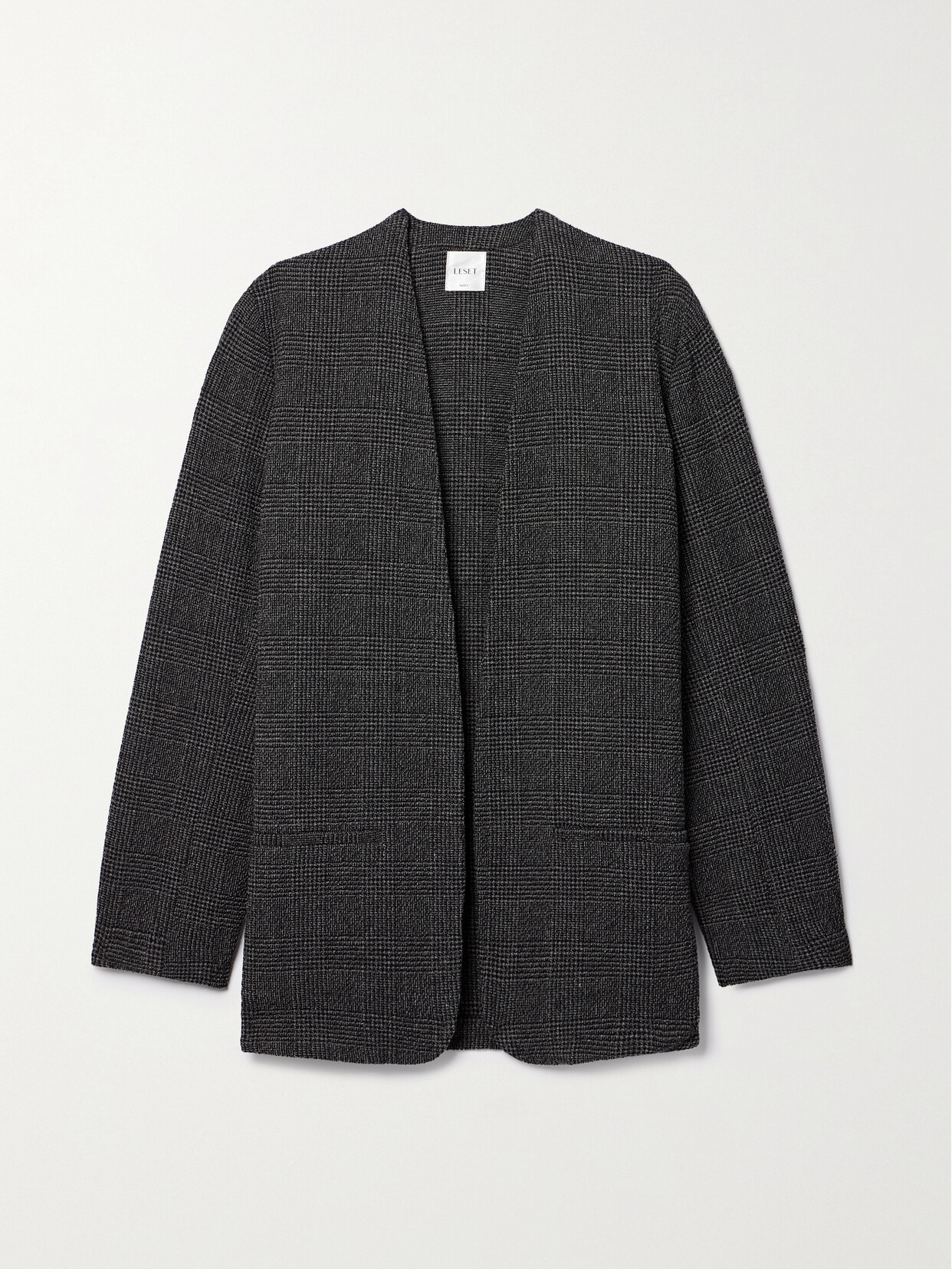 Leset Austyn Prince Of Wales Checked Alpaca-blend Jacquard Blazer In Gray