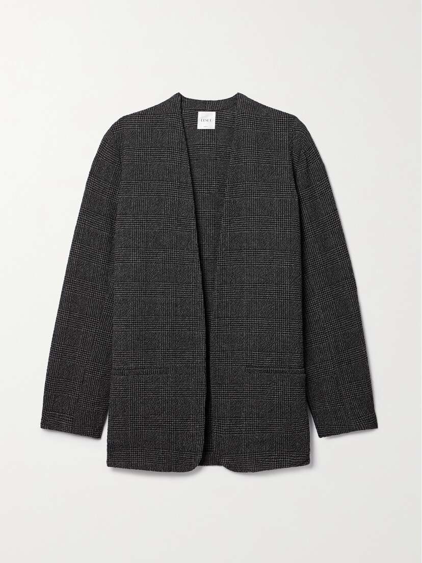 LESET Austyn Prince Of Wales Checked Alpaca-blend Jacquard Blazer