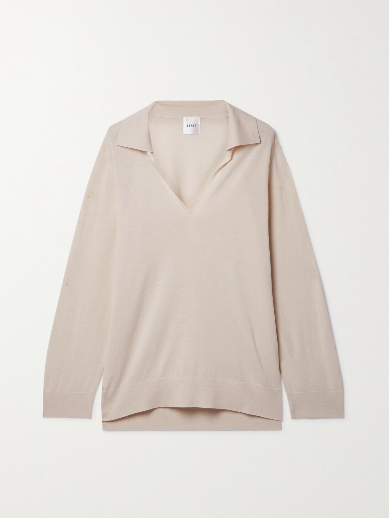 LESET James Merino Wool Polo Shirt - Cream