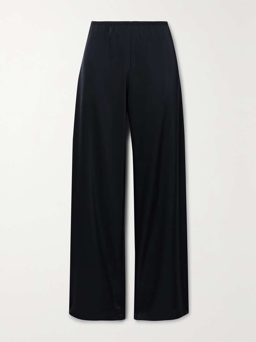 LESET Barb Satin Wide-leg Pants - x large