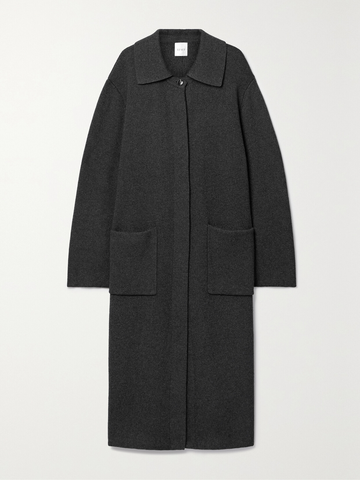 LESET Zoe Oversized Knitted Coat - Gray