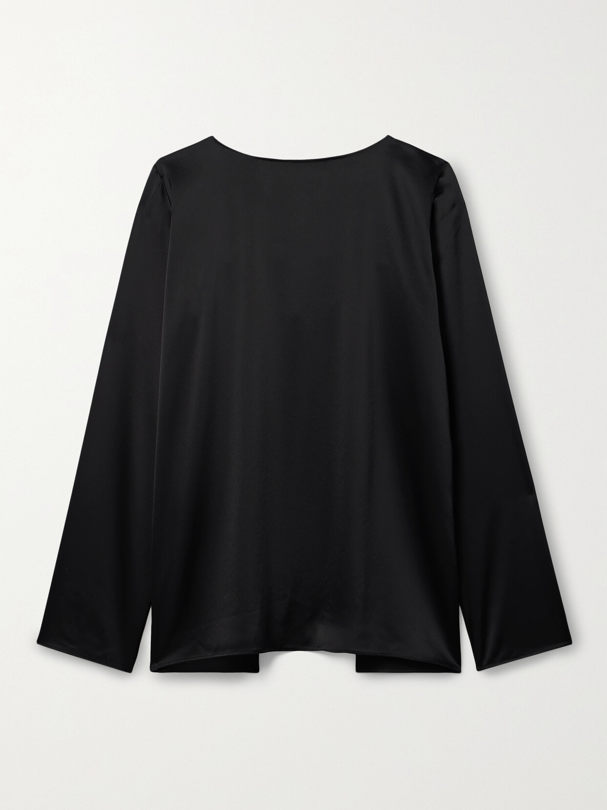 LESET Barb Open-back Satin Blouse - Black