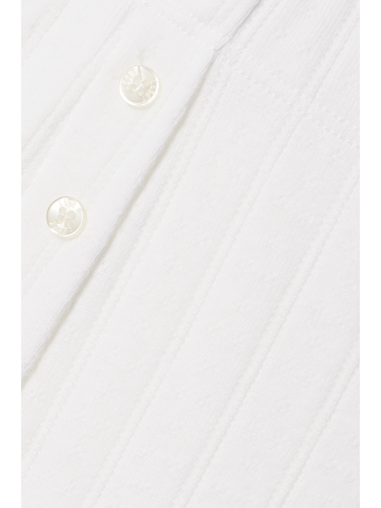 Leset Boxer Pointelle-knit Cotton Pants In White
