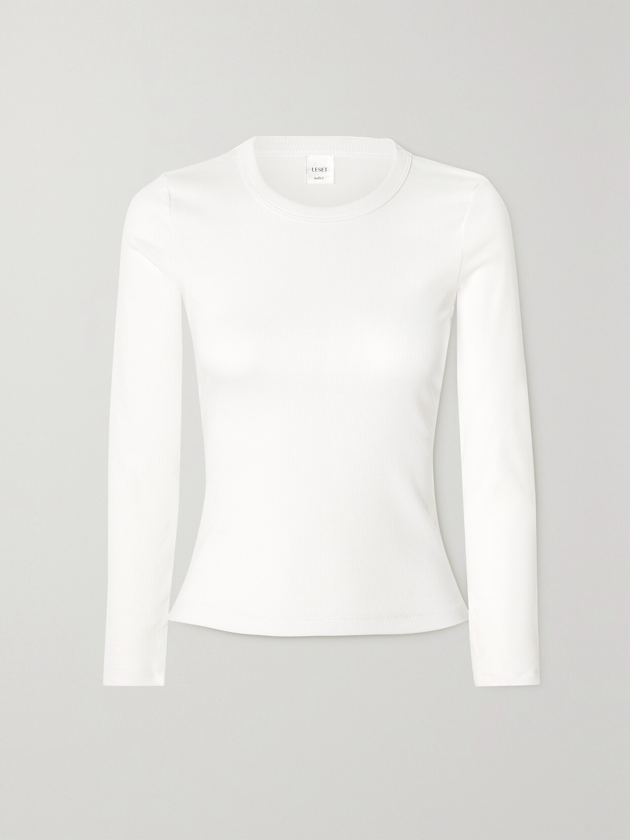 Leset Kelly Ribbed Stretch-cotton Jersey Top In White