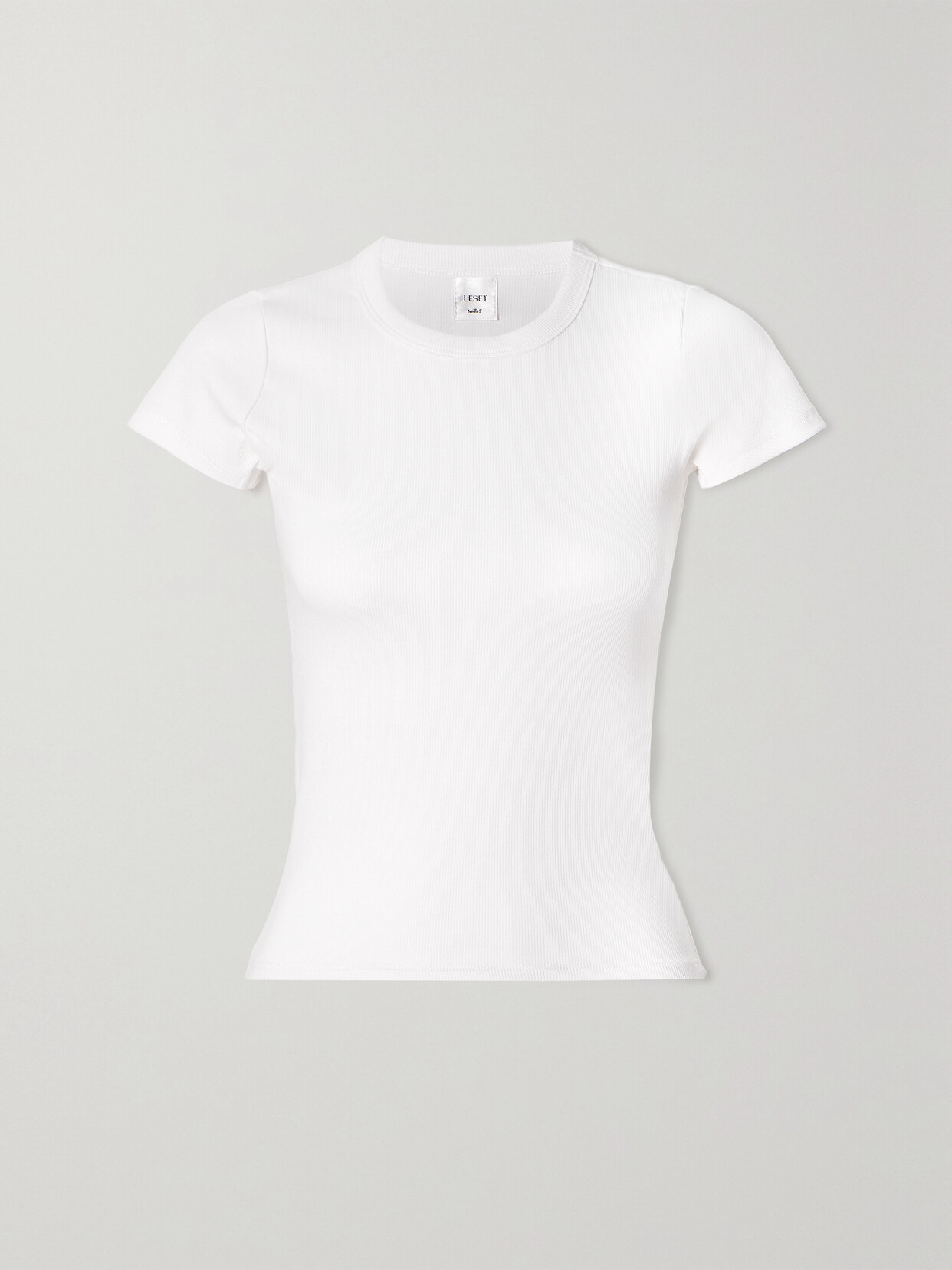 LESET - Kelly Ribbed Stretch-cotton Jersey T-shirt - White