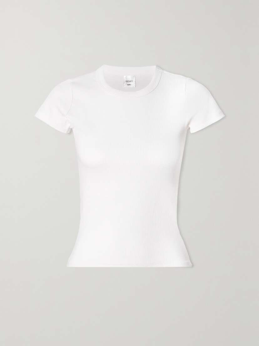 LESET Kelly Ribbed Stretch-cotton Jersey T-shirt