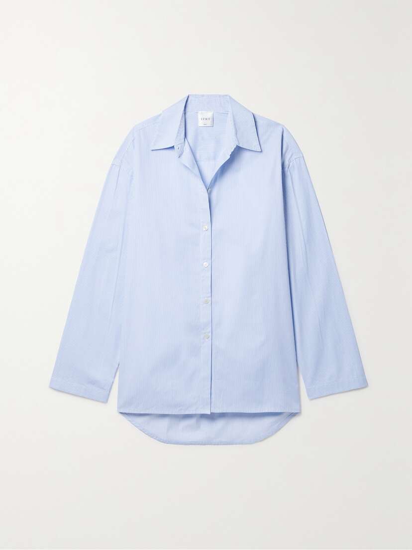 LESET Yoshi Striped Cotton-poplin Shirt - x large