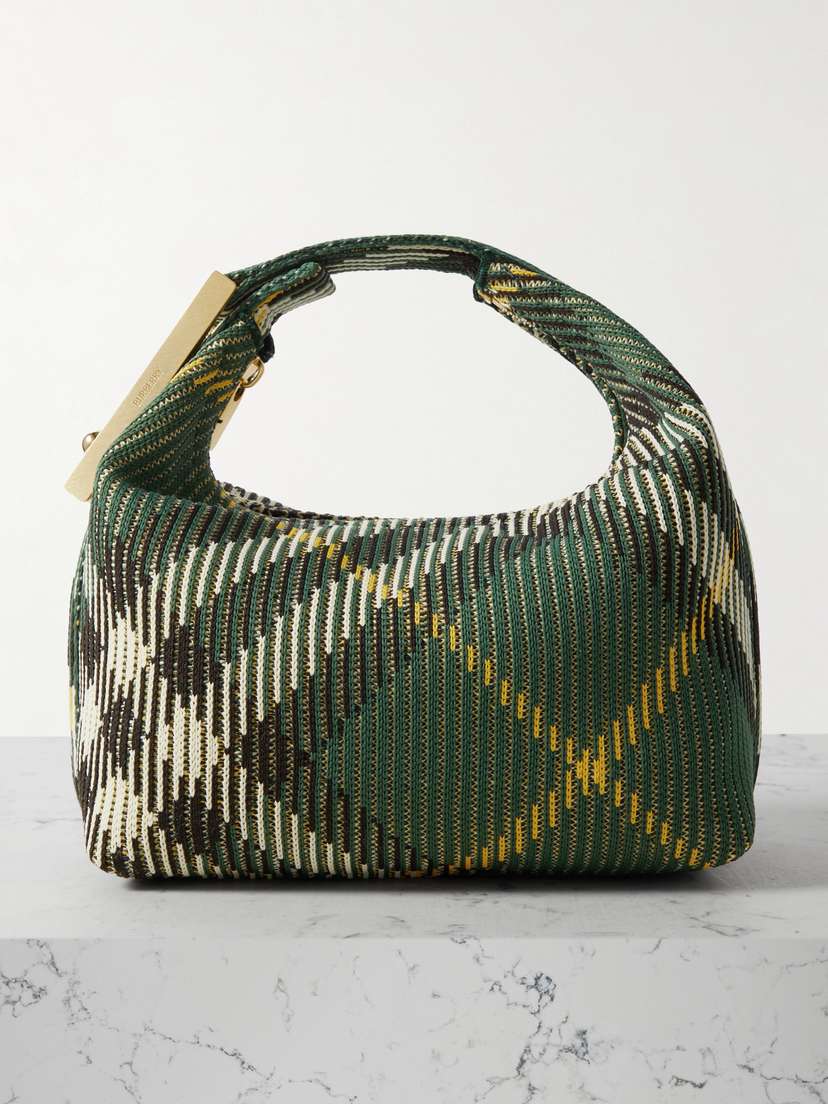 Burberry Ribbed Embellished Jacquard-knitted Tote