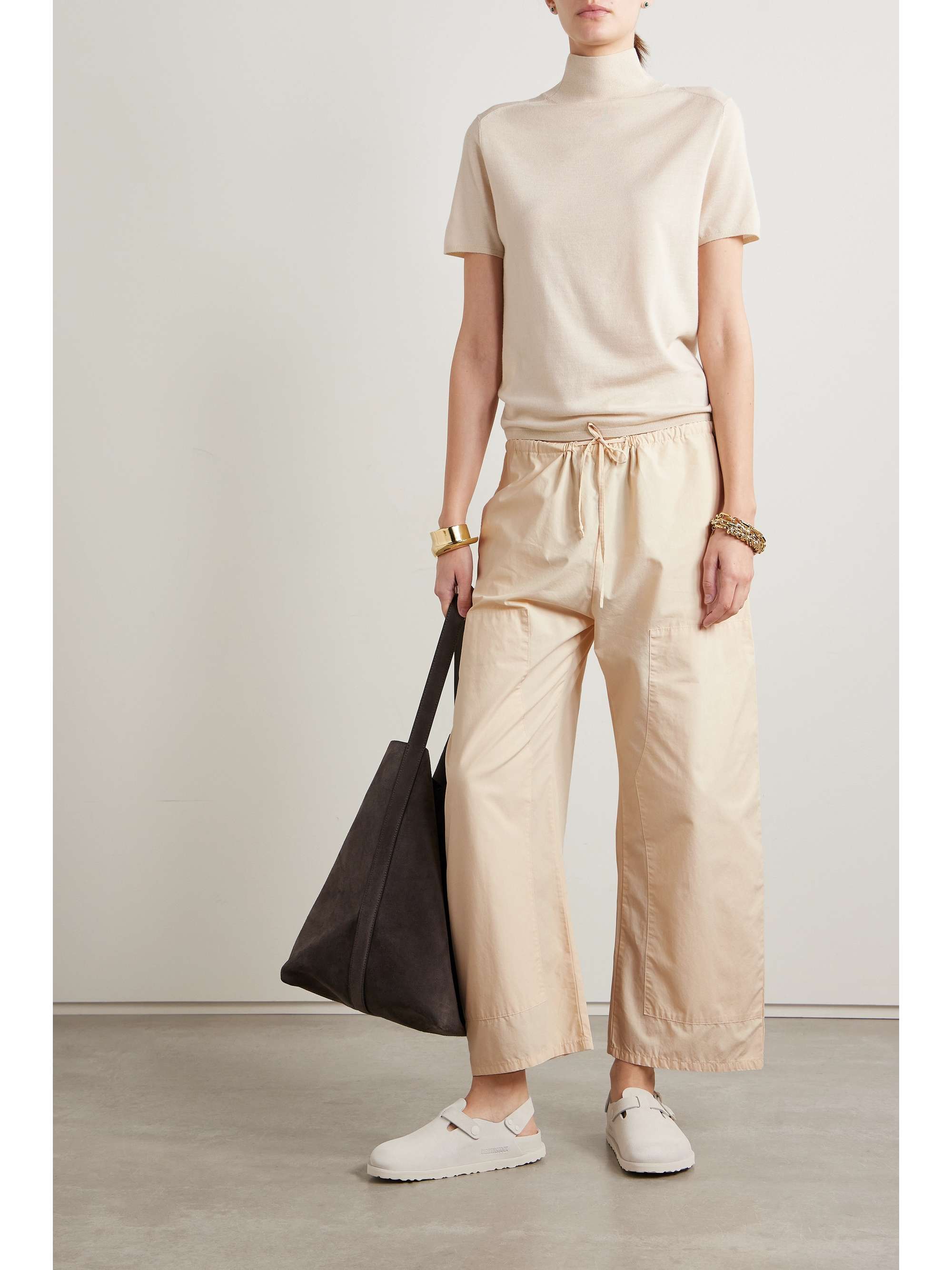 LESET Kyoto cotton wide-leg pants