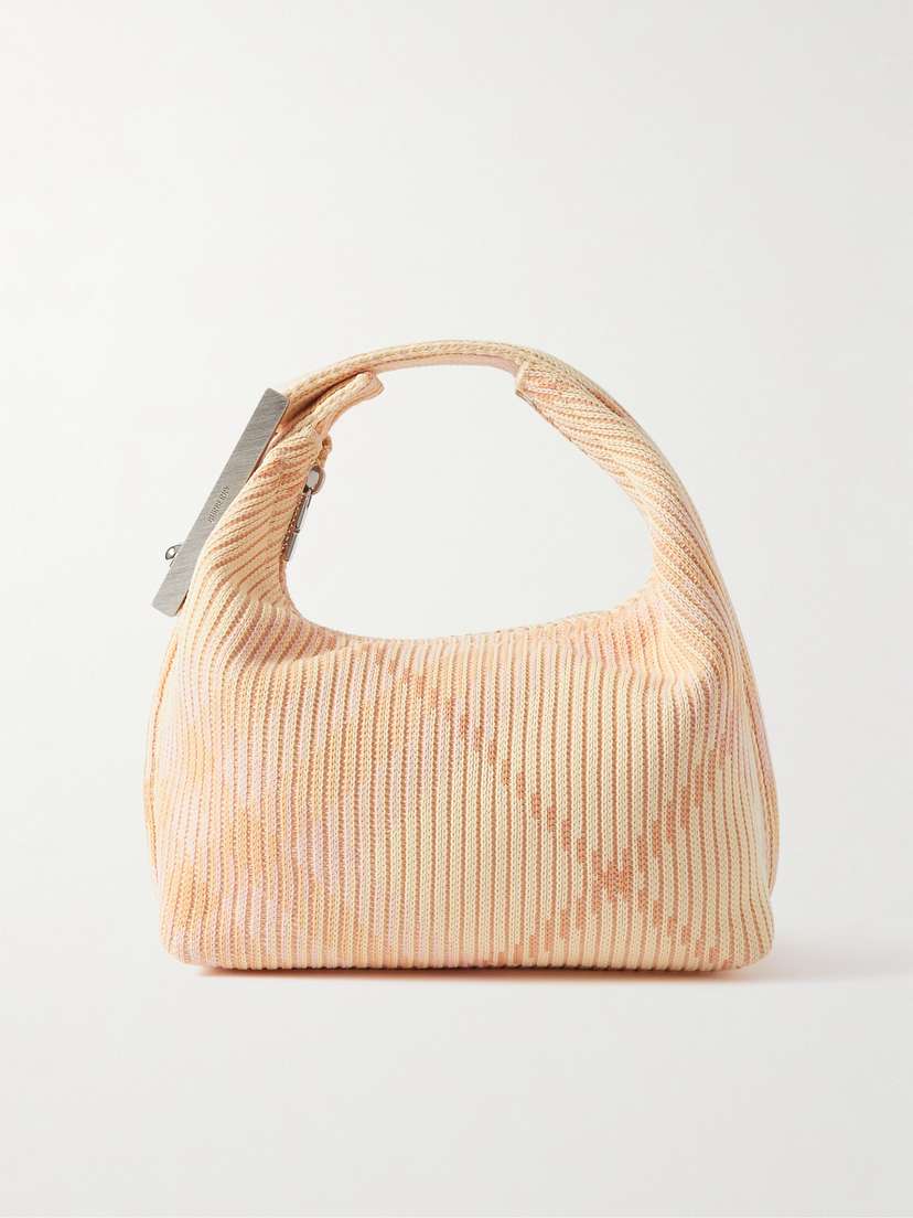 Burberry Ribbed Embellished Jacquard-knitted Tote