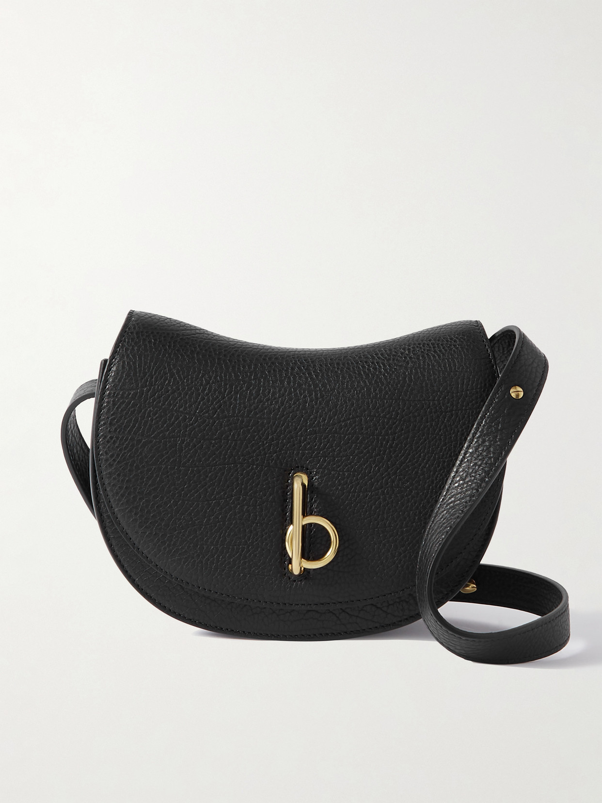 Burberry Rocking Horse Textured-leather Shoulder Bag In Black