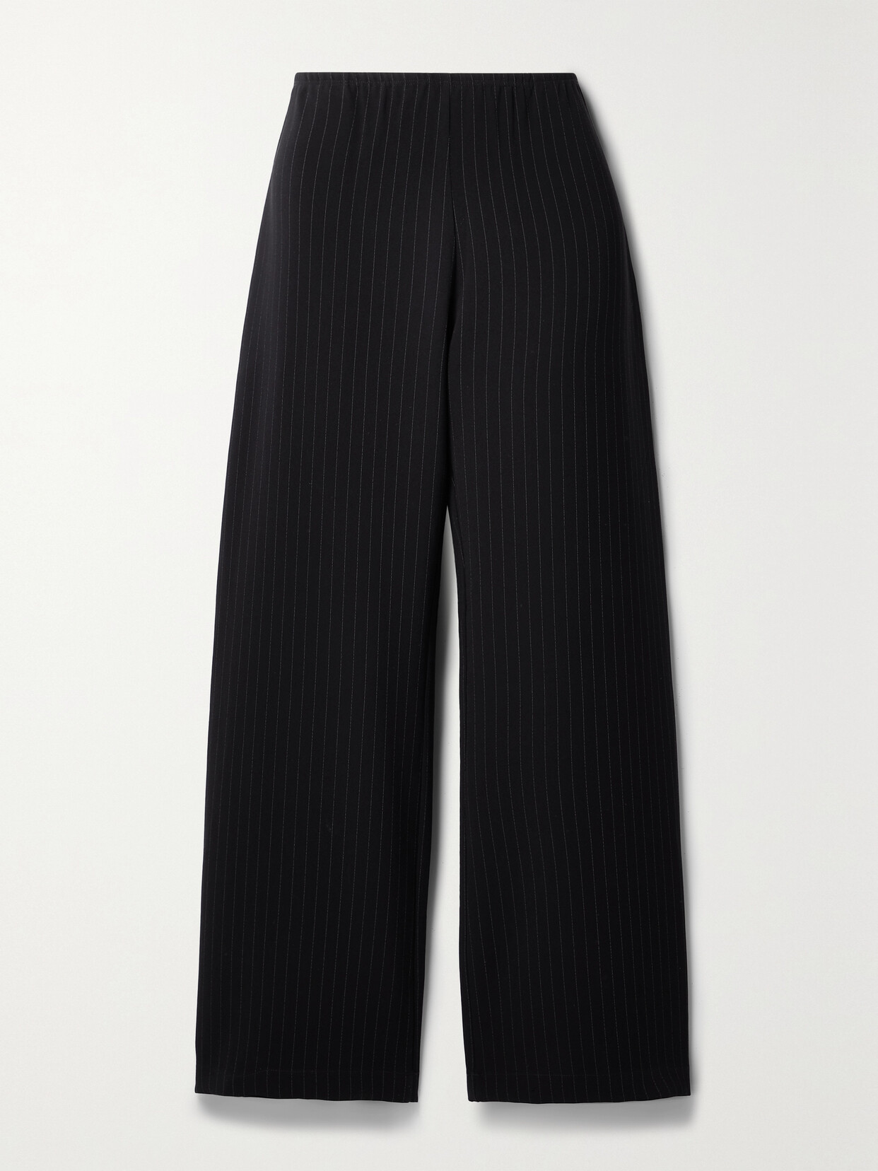 LESET - Arielle Pinstriped Crepe Wide-leg Pants - Black