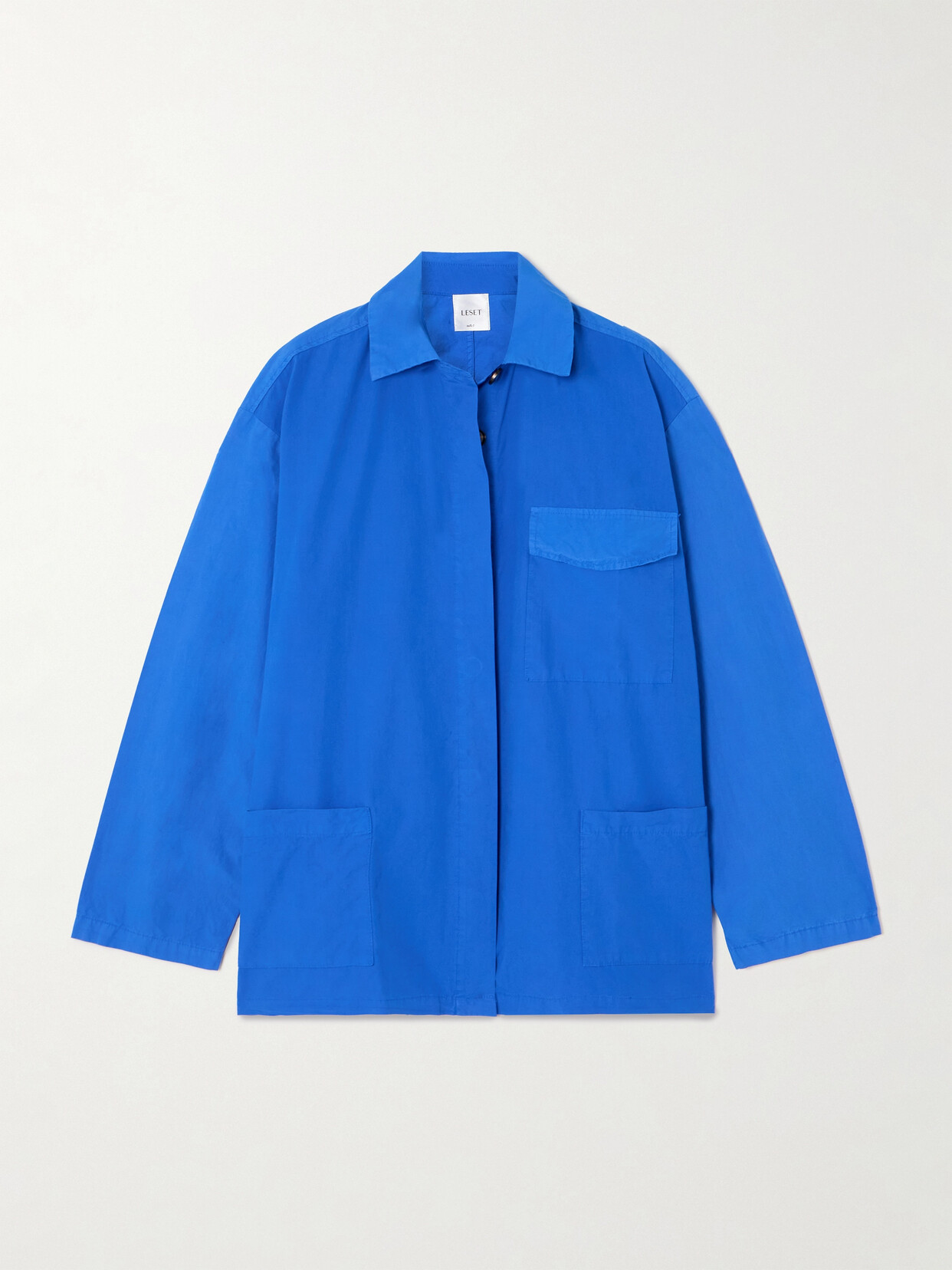 Leset Kyoto Cotton-poplin Shirt In Blue