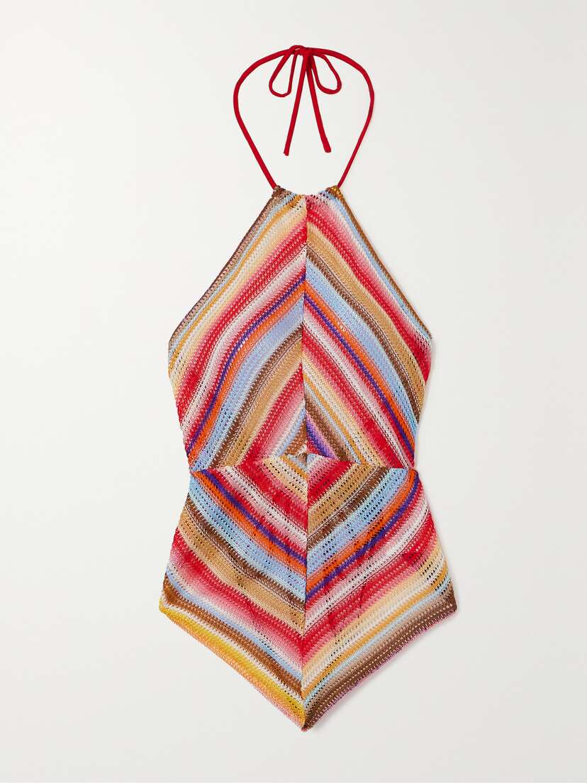 Missoni Striped Crochet-knit Halterneck Top