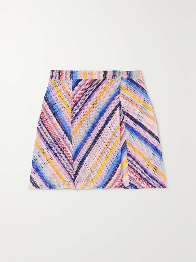 Missoni Mare Striped Crochet-knit Mini Skirt