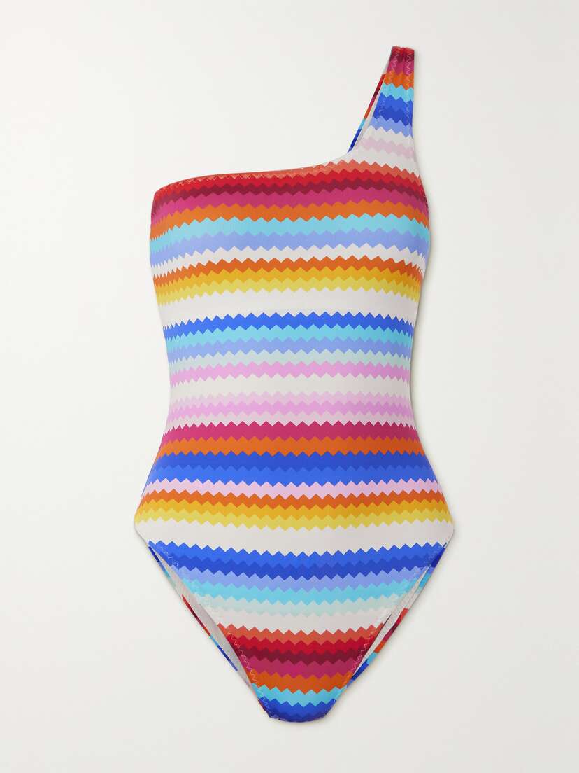 Missoni Mare One-shoulder Striped Swimsuit