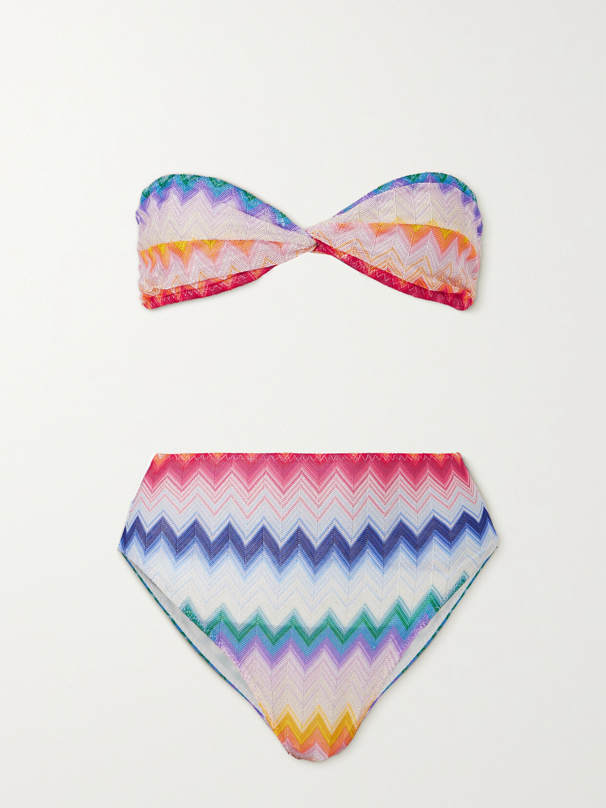 Missoni - Mare Striped Metallic Crochet-knit Bikini - Multi