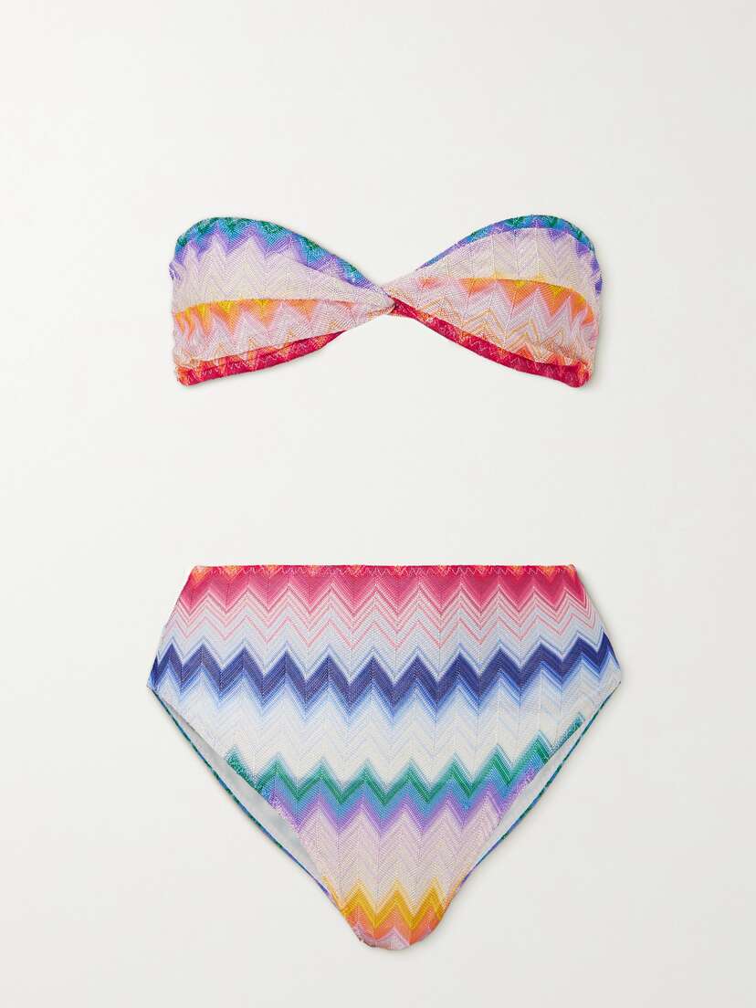 Missoni Mare Striped Metallic Crochet-knit Bikini - IT36