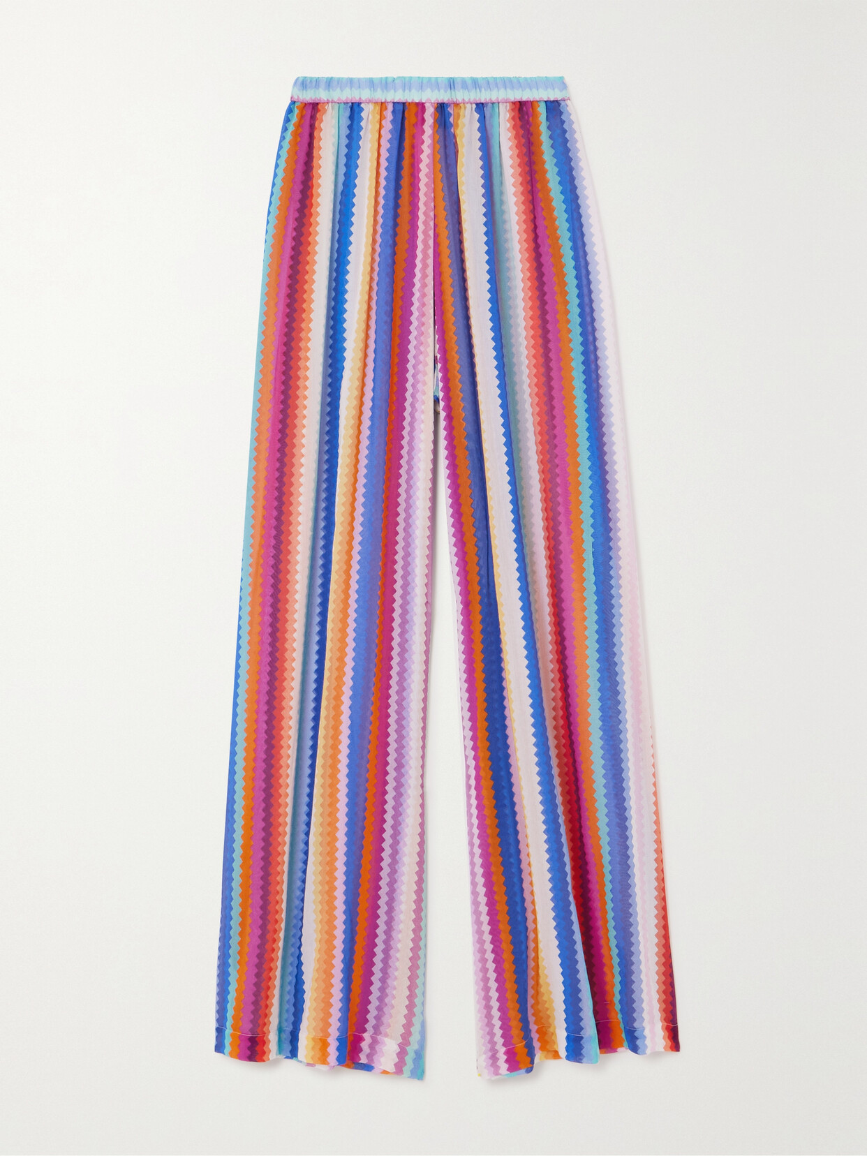 Missoni - Striped Cotton And Silk-blend Voile Wide-leg Pants - Multi