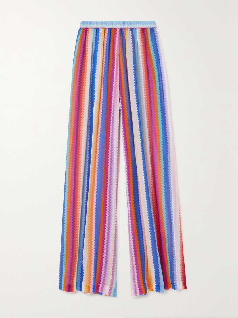 Missoni Striped Cotton And Silk-blend Voile Wide-leg Pants