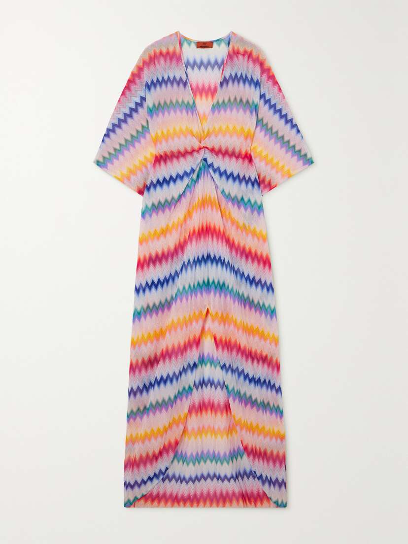 Missoni Mare Twist-front Metallic Crochet-knit Kaftan
