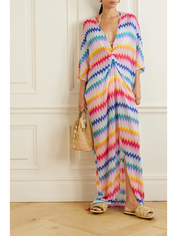 Missoni Mare twist-front metallic crochet-knit kaftan
