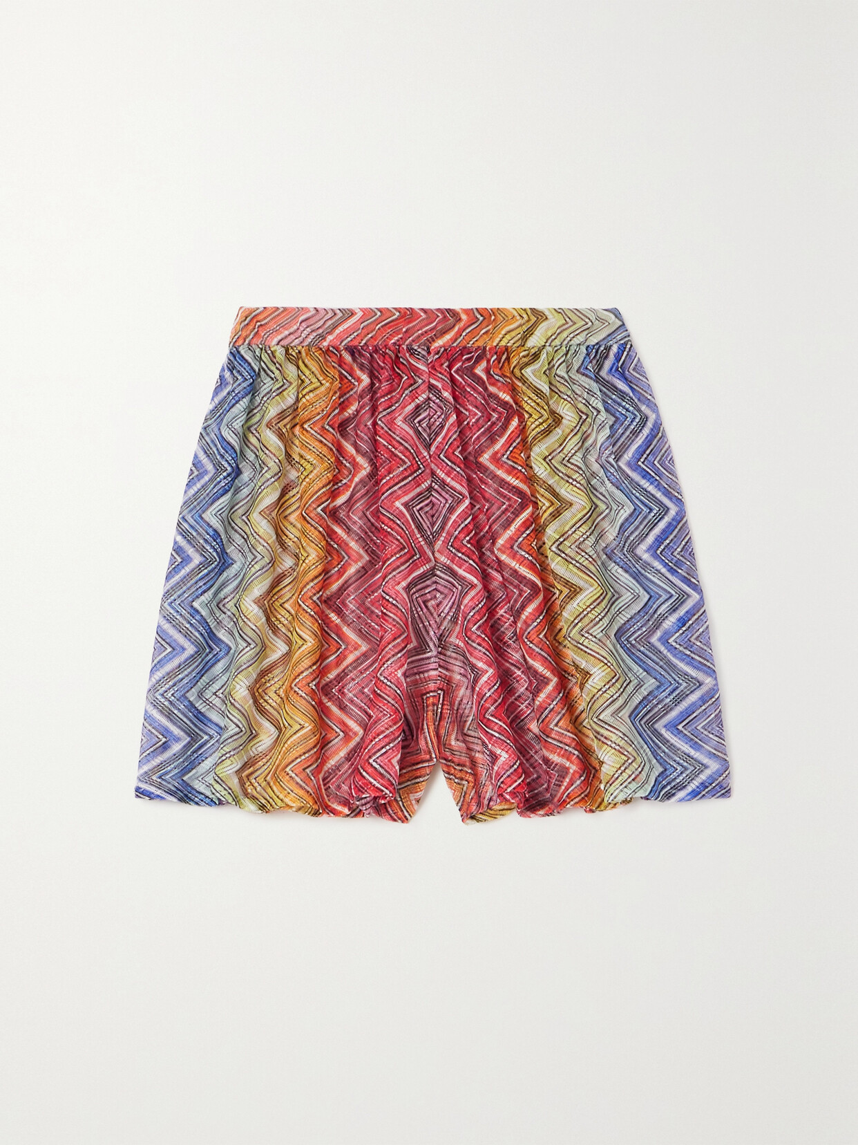 Missoni Crochet-knit Shorts In Multicolor Chevron