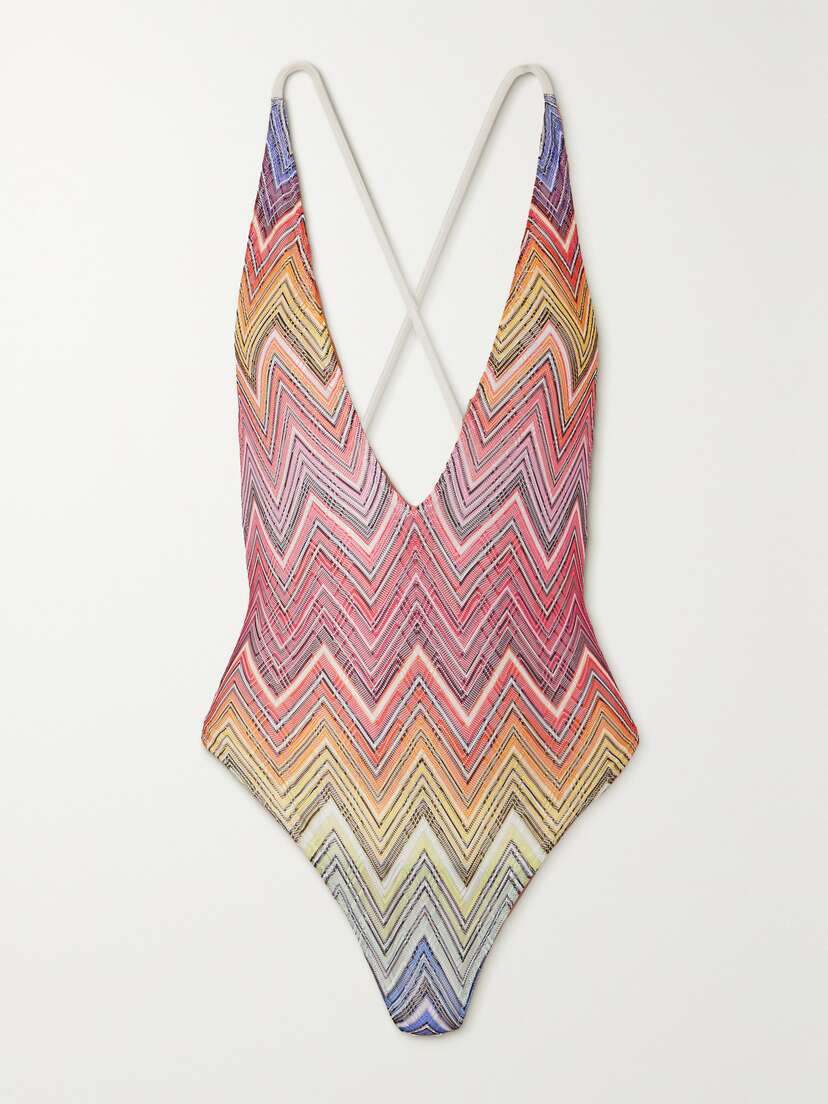 Missoni Mare Striped Crochet-knit Swimsuit