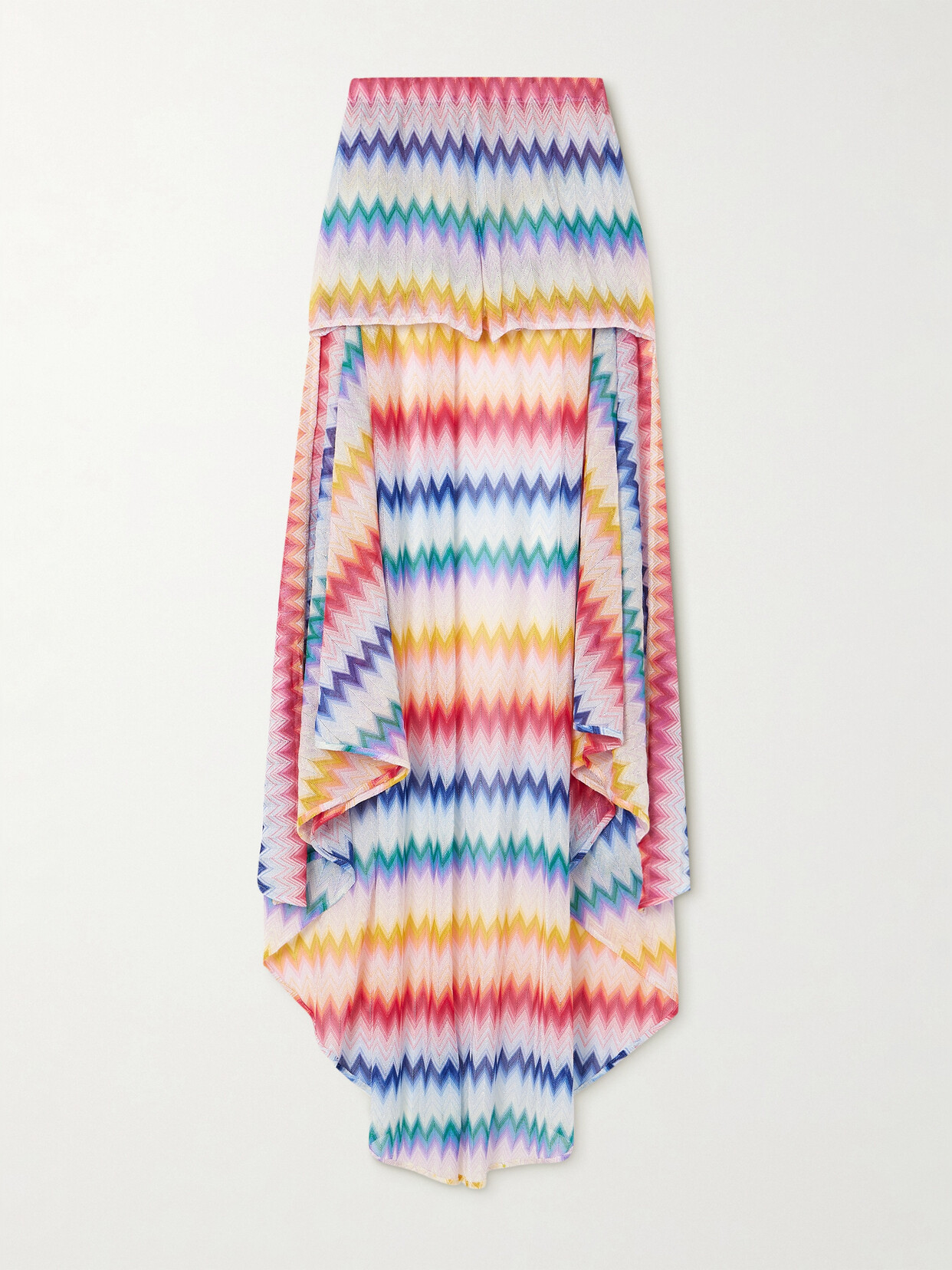 Missoni Mare Asymmetric Metallic Crochet-knit Skirt - Multi