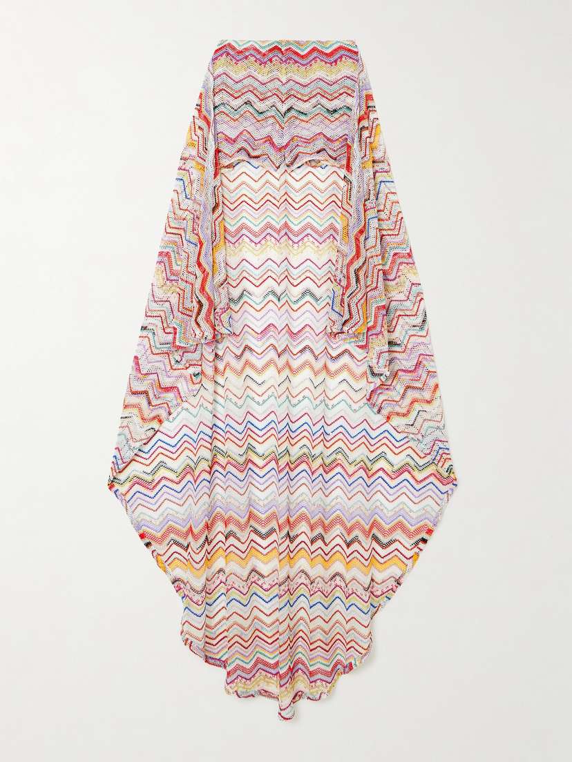 Missoni Layered Striped Metallic Crochet-knit Shorts