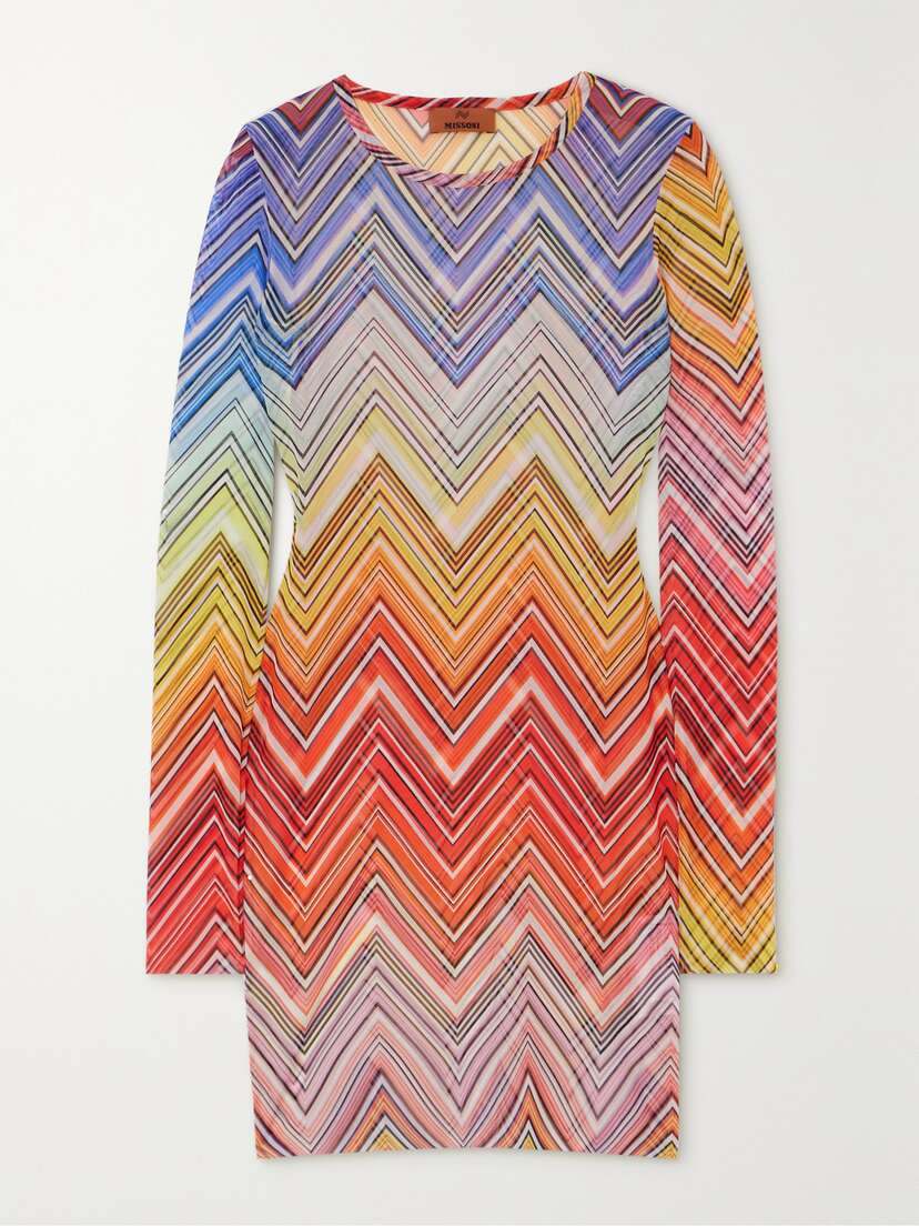 Missoni Printed Stretch-mesh Mini Dress