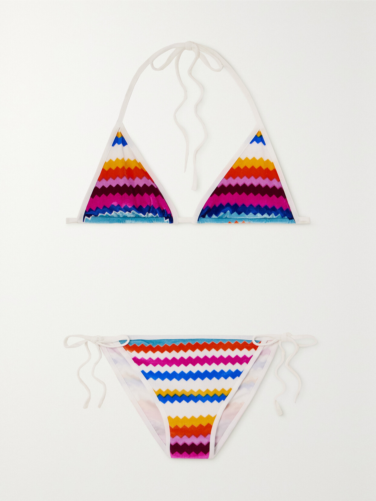 Missoni Mare Striped Stretch-velvet Triangle Bikini - Multi
