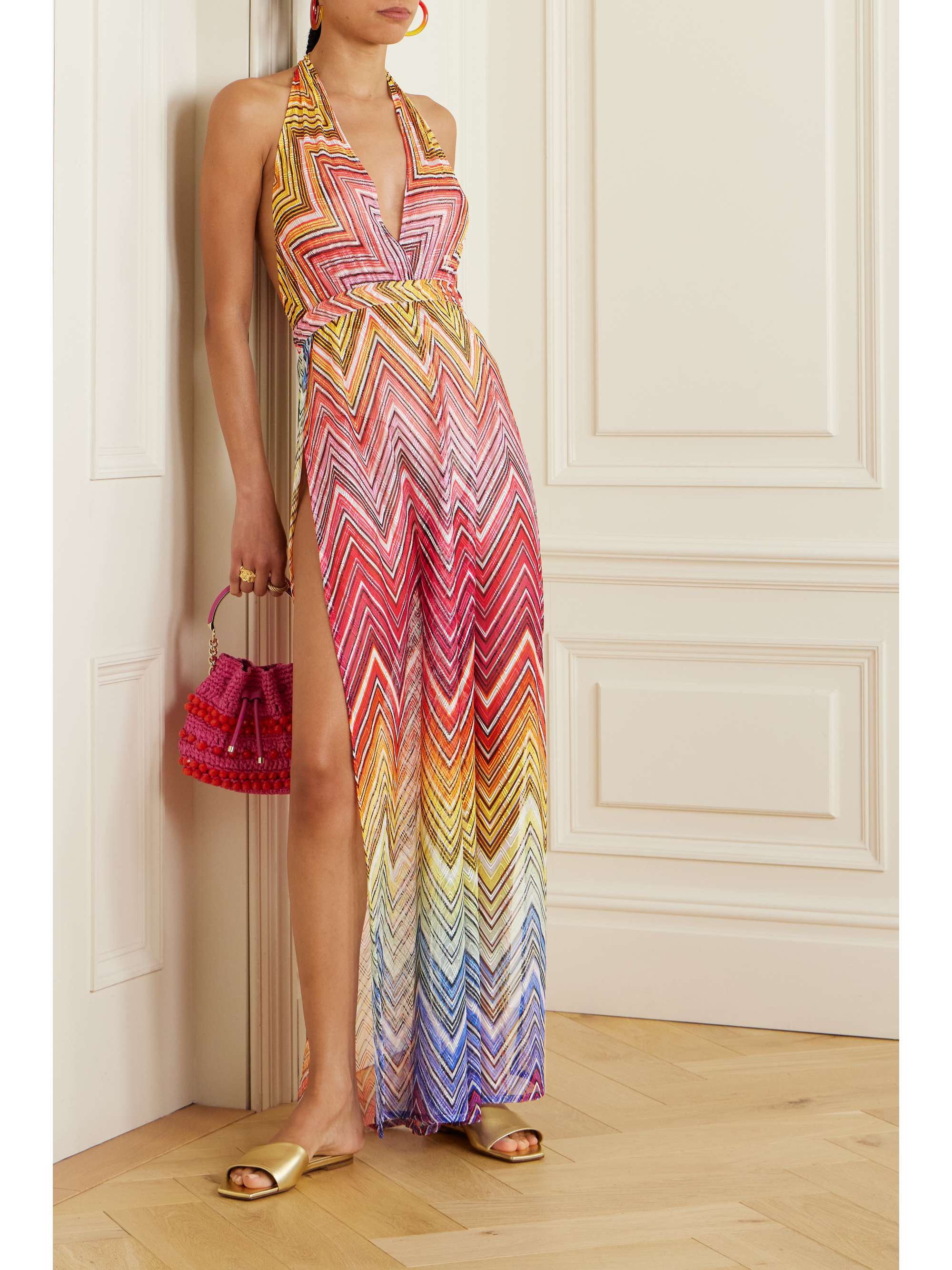 MISSONI Mare striped crochet-knit halterneck jumpsuit | NET-A-PORTER