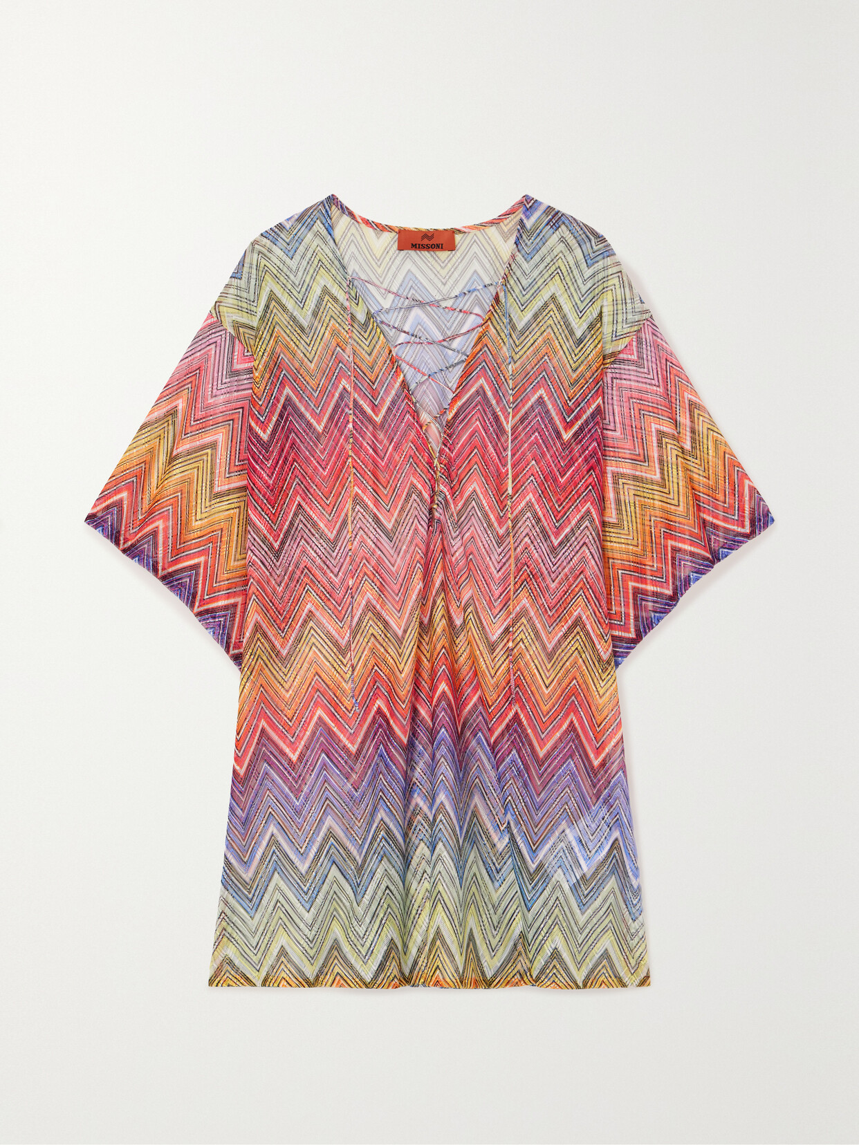 Missoni - Mare Lace-up Striped Crochet-knit Mini Dress - Multi