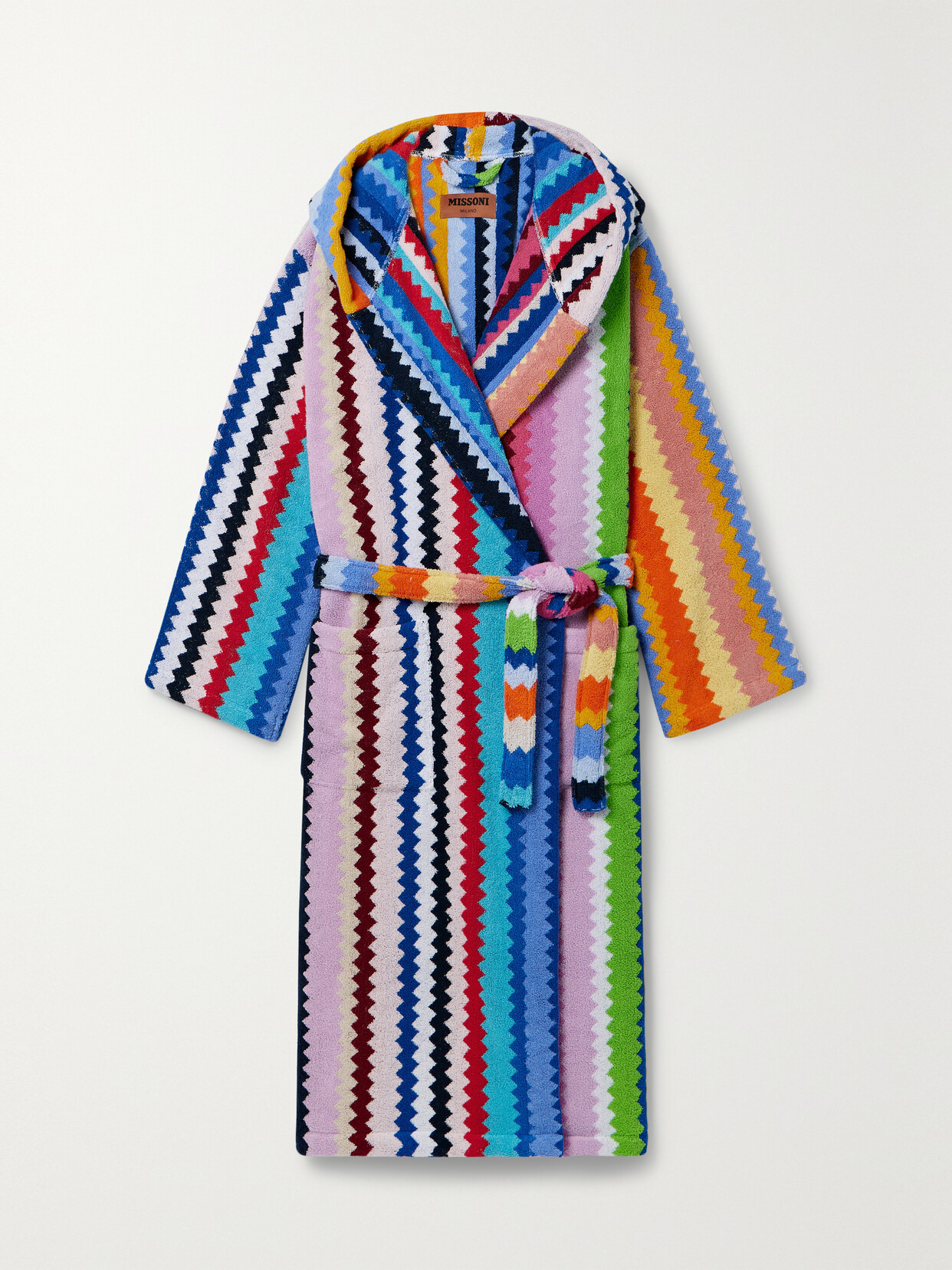 Missoni Cecil Hooded Cotton-terry Jacquard Robe - Multi