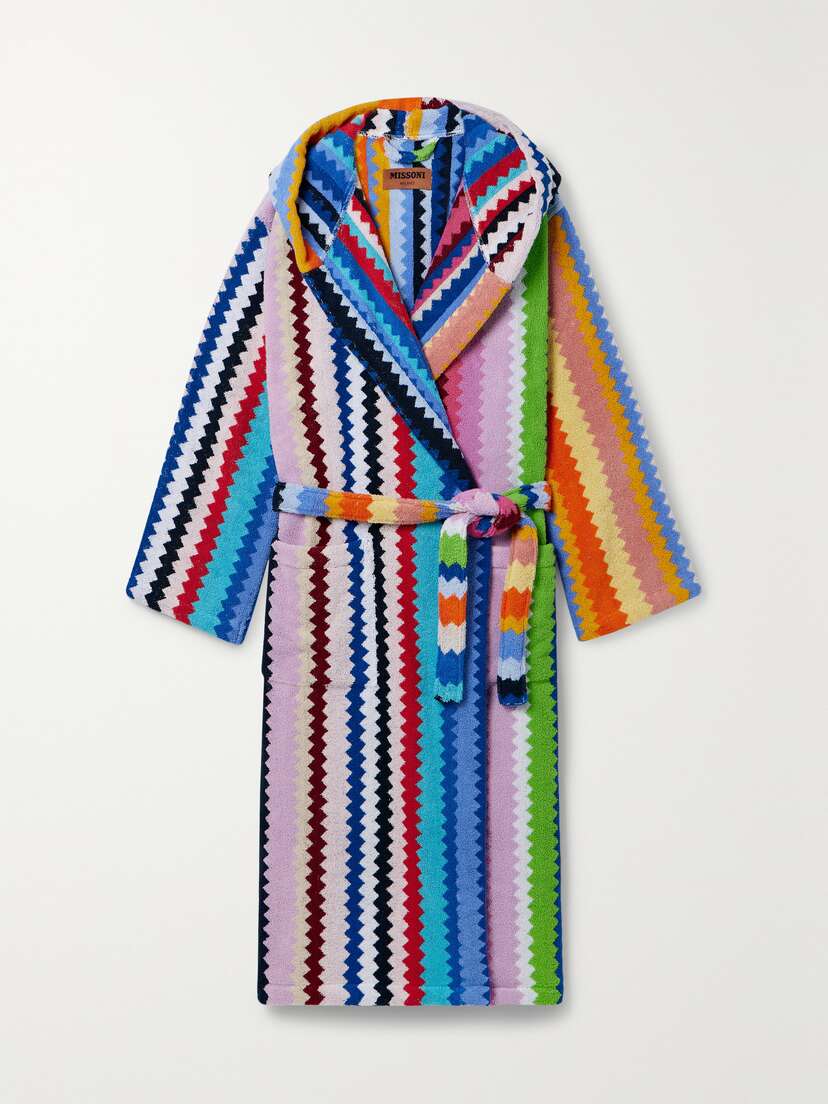 Missoni Cecil Hooded Cotton-terry Jacquard Robe - xx large