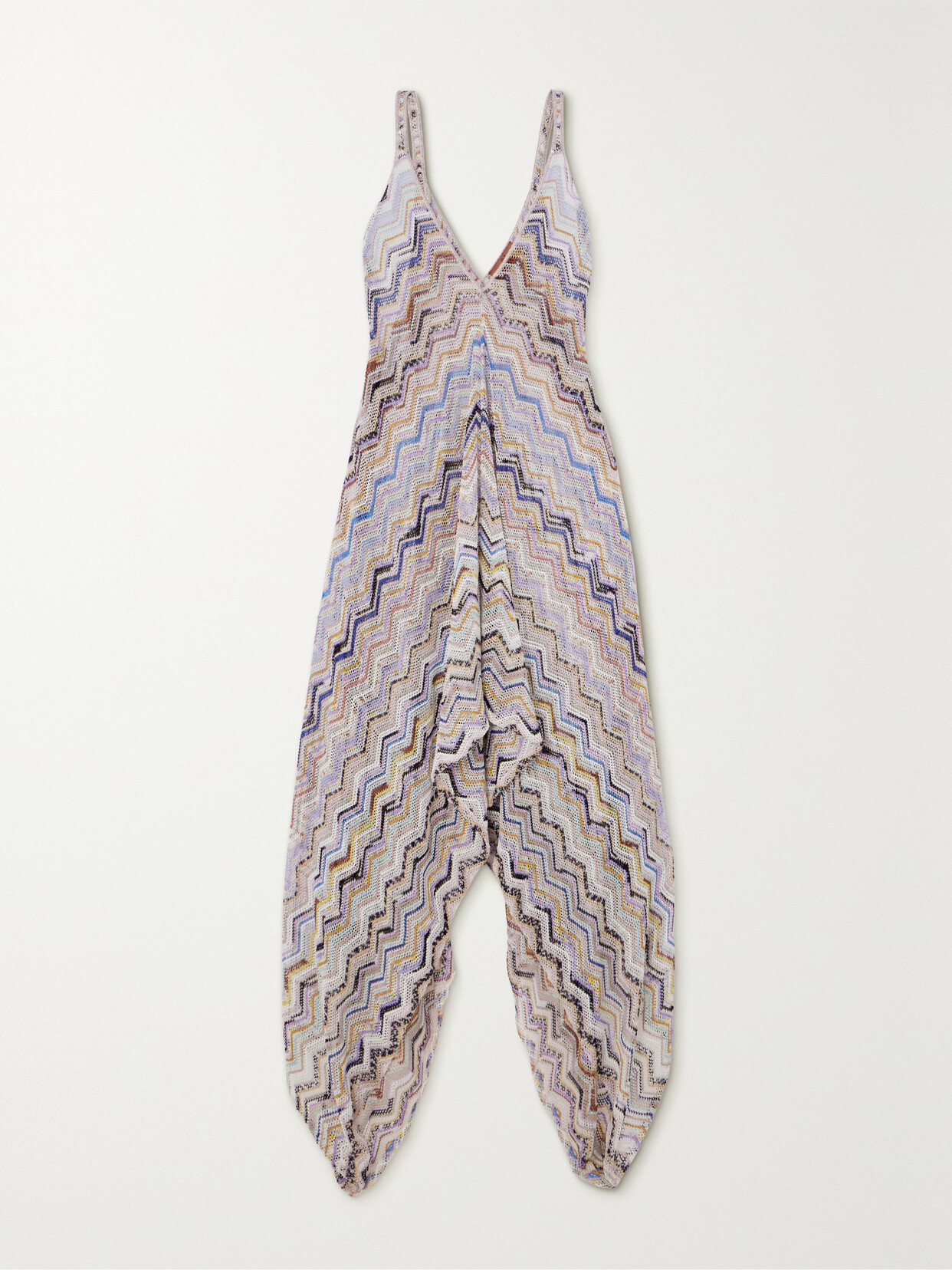 Missoni Striped Metallic Crochet-knit Coverup - Blue