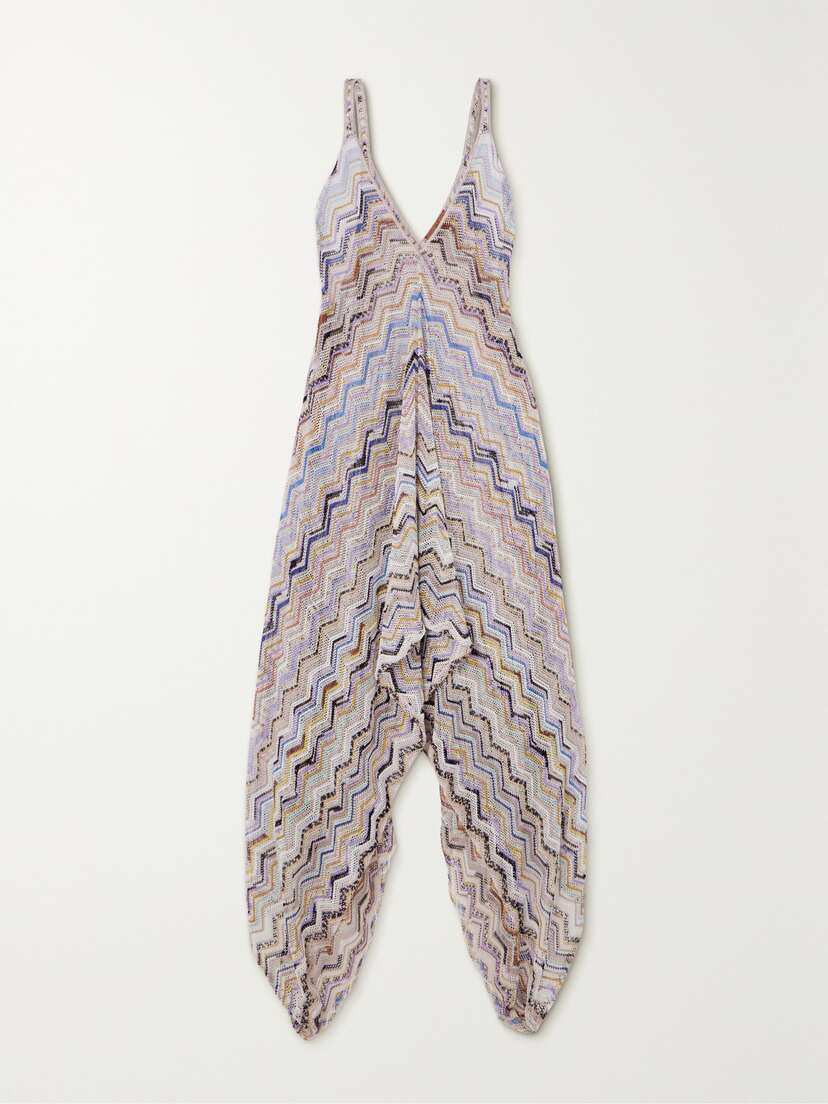 Missoni Striped Metallic Crochet-knit Coverup