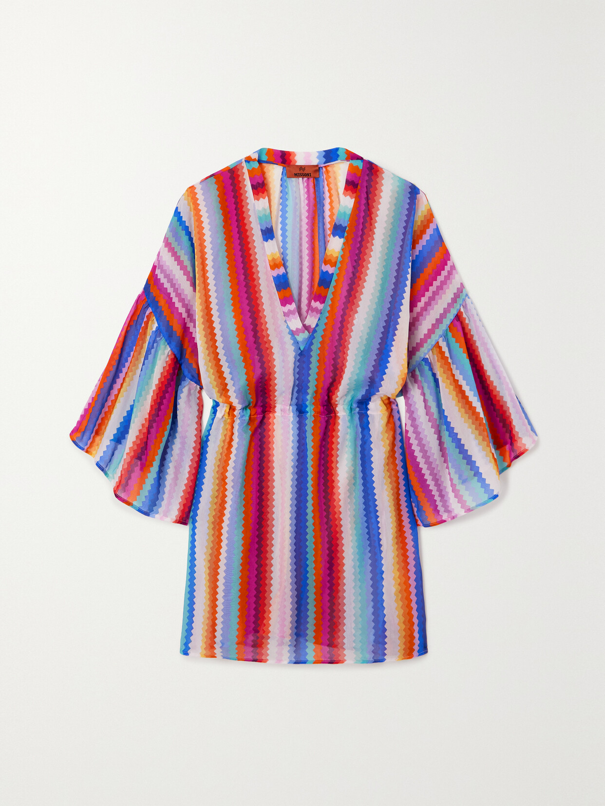 Missoni Mare Striped Cotton And Silk-blend Voile Mini Dress In Multi